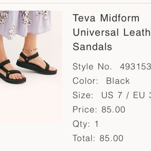 TEVA mid-form leather strap sandals